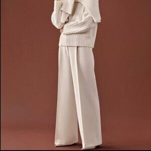 Ann Taylor Cream Wide Leg Pants